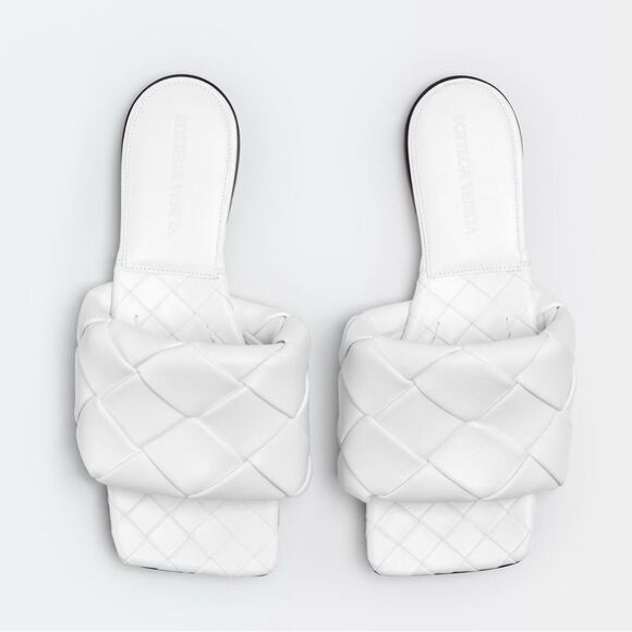 Bottega Veneta Shoes - Bottega Veneta Lido flat slides in white